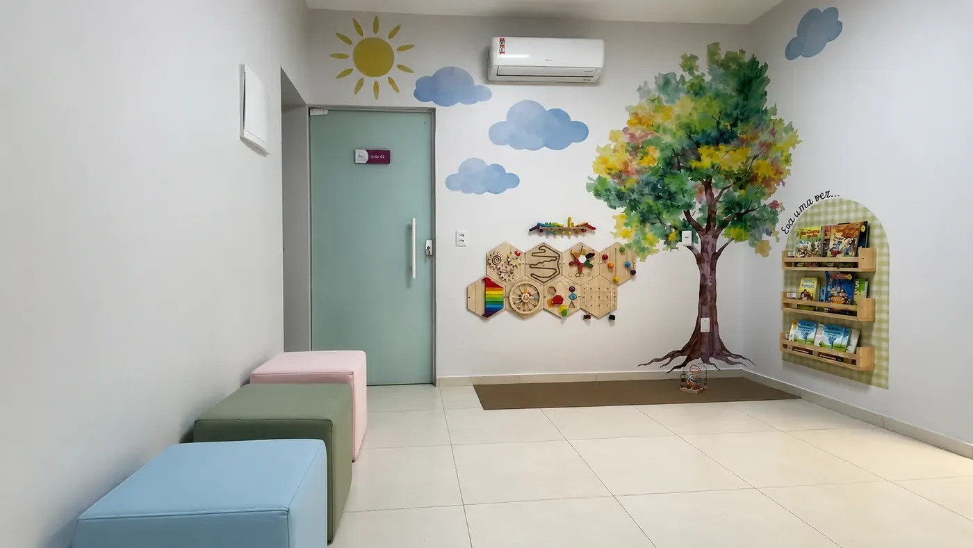 Recepção do espaço de atendimento Entrelaços em Rondonópolis
